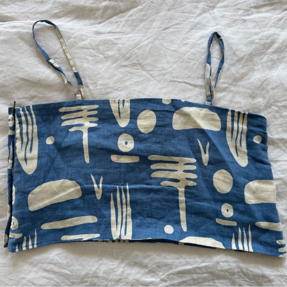 Bel Kazan June Linen Top in Blue Ledo - Picture 7 of 7